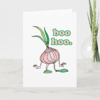 Carte boo hoo sot personnage de dessin animé oignon