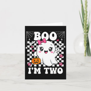 Carte Boo je suis deux fantôme groovy 2e anniversaire ha