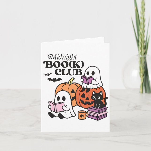 Carte Boo(k) Club Halloween Ghosts Lecture Book (Devant)