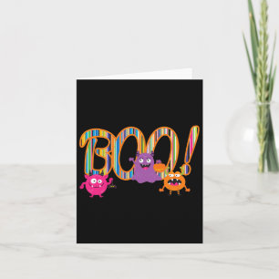 Carte Boo ! Mignons monstres drôle Whimsical Halloween