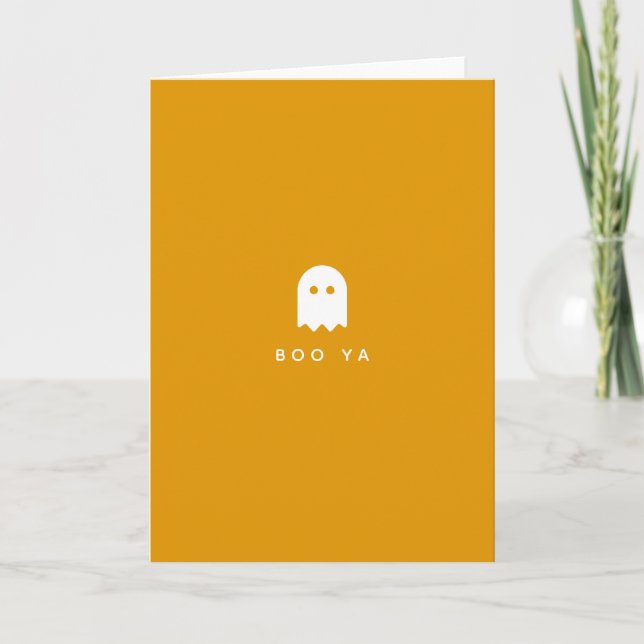 Carte BOO YA | Halloween Ghost Modern Yah Fun Booya (Devant)