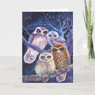 Carte Boobook Owl Family