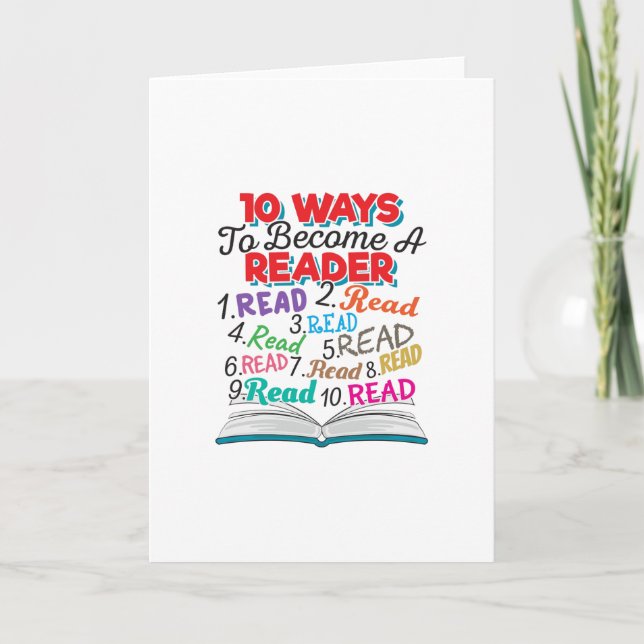 Carte Book Lover 10 Ways to Become a Reader (Devant)