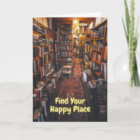 Book Lovers Happy Birthday avec photo de librairie