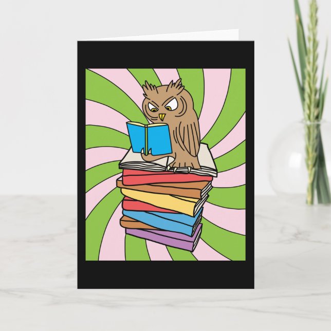 Carte Bookworm Owl Library Bookworm (Devant)