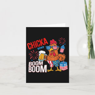 Carte Boom de poulet Retro America Bière de poulet 4e de