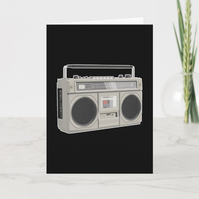 Carte Boombox basse 80s musique rétro hip hop rap (Devant)