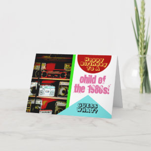 Carte Boombox Boom Box Enfant 1980s 80s Anniversaire amu