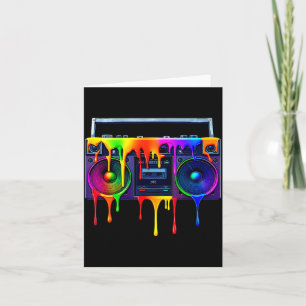 Carte Boombox Peinture qui Goutte Drôle Musique Old Scho