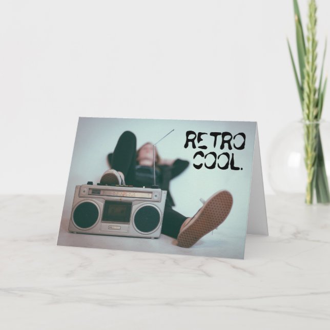 Carte Boombox Retro 80s Cool Anniversaire (Devant)
