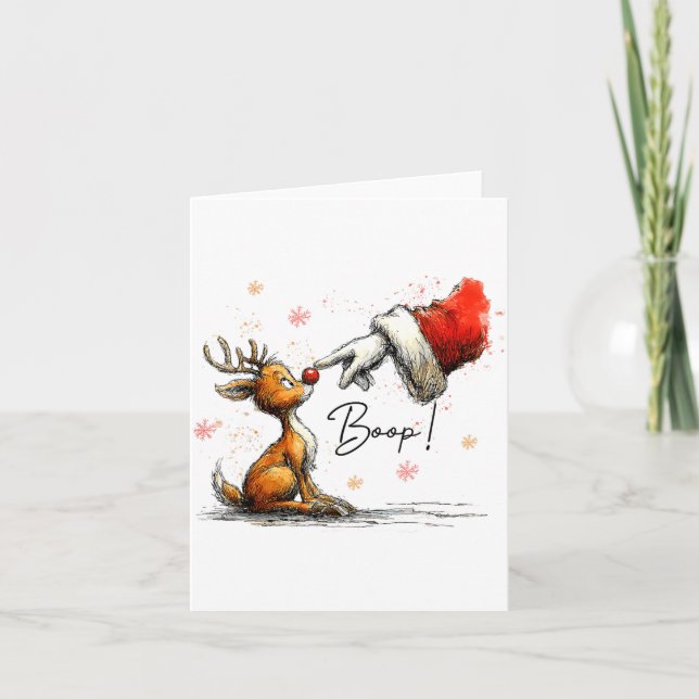 Carte Boop Funny Santa Farmer Reindeer Cute Christmas Ho (Devant)