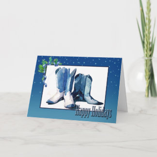 Carte Boot Cowboy Noël