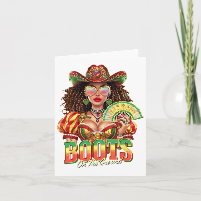 Carte Boots sur le terrain Juneteenth cowgirl noire occi (Devant)