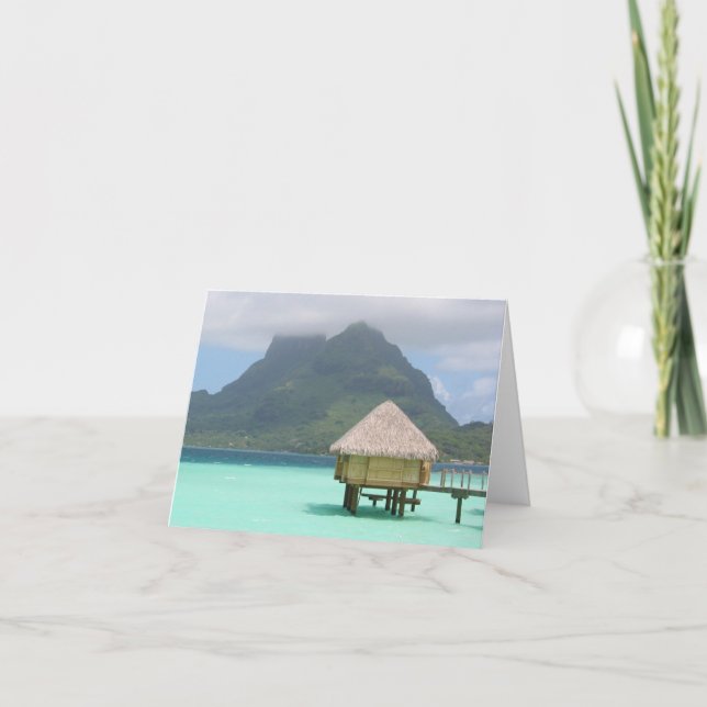Carte Bora Bora Bungalow Note Card (Devant)