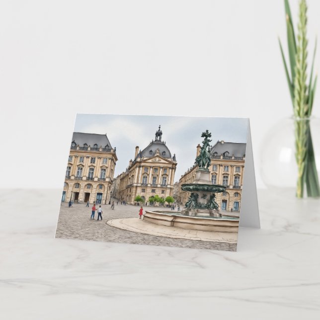 Carte Bordeaux France Aquarelle (Devant)