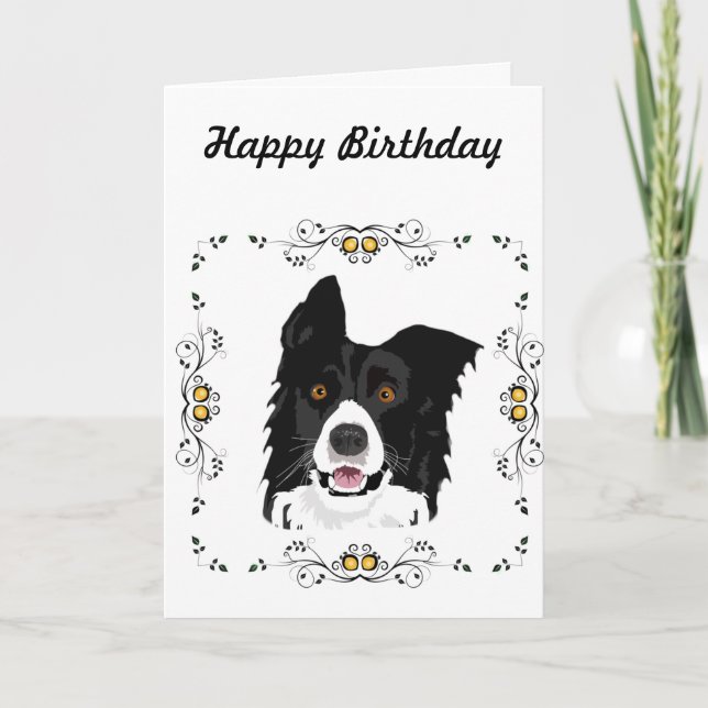 Carte Border Collie Birthday (Devant)