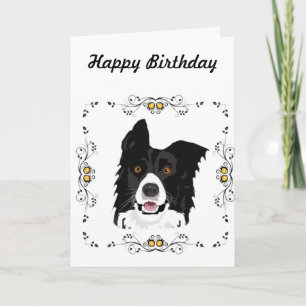 Carte Border Collie Birthday