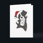 Carte Border Collie Christmas Dog Winter Animals Dogs<br><div class="desc">The border collie dog at Christmas with fairy lights. Funny animals with gifts and snow for the holidays. Also funny for Christmas in July. Dogs are cute animals and are perfect for Christmas.</div>