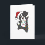 Carte Border Collie Christmas Dog Winter Animals Dogs<br><div class="desc">The border collie dog at Christmas with fairy lights. Funny animals with gifts and snow for the holidays. Also funny for Christmas in July. Dogs are cute animals and are perfect for Christmas.</div>