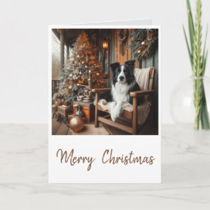Carte Border Collie Noël Steampunk