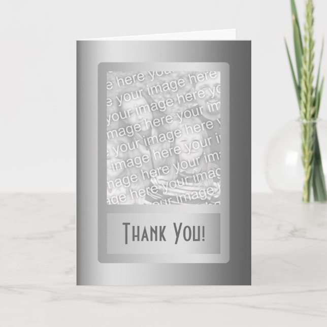 Carte Bordure argent 25e anniversaire de mariage (Devant)