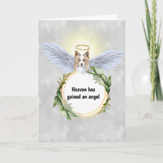 Carte Bordure collie angel ailes halo couronne paradis