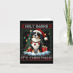 Carte Bordure Collie Arbre de Noël Décorations Amoureux 