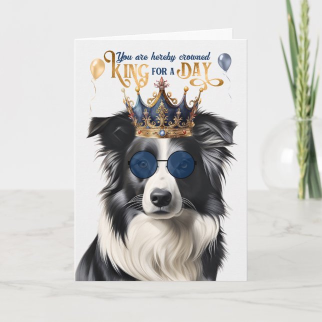 Carte Bordure Collie Chien King pour une journée drôle A (Devant)