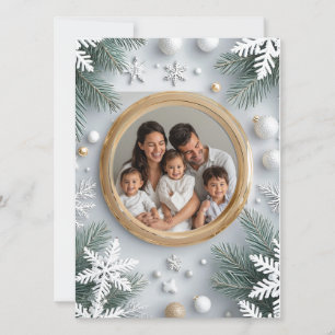 Carte 🎄 Bordure de pin de Noël festive - Photo personna