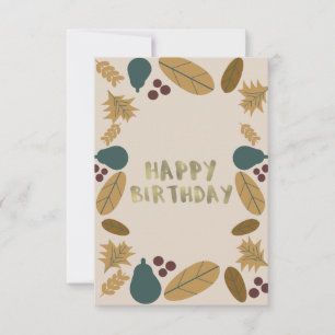 Carte Bordure de verdure moderne Thanksgiving automne an