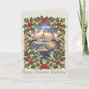 Carte Bordure décorative de Noël à motif de baie d'houx