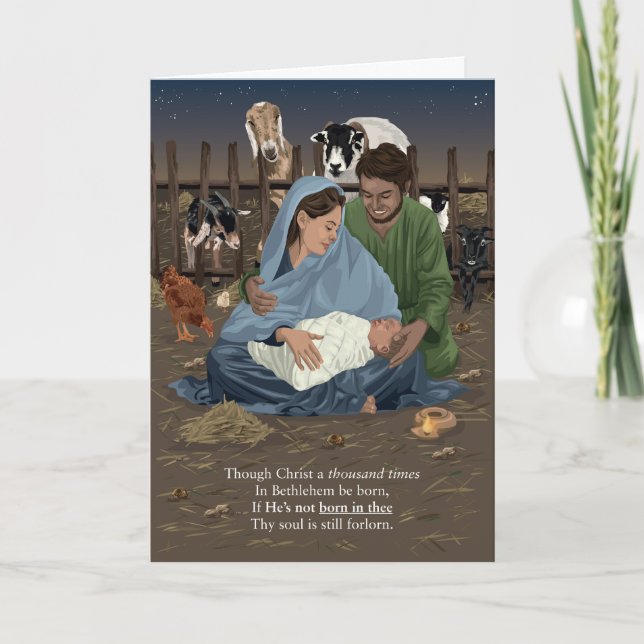 Carte Born in Thee Nativity Christmas Card (Devant)