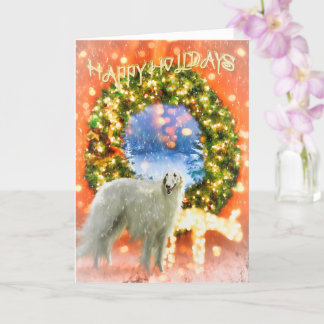 Carte BORZOI Chien HEUREUX VACANCES CHRISTMAS Card