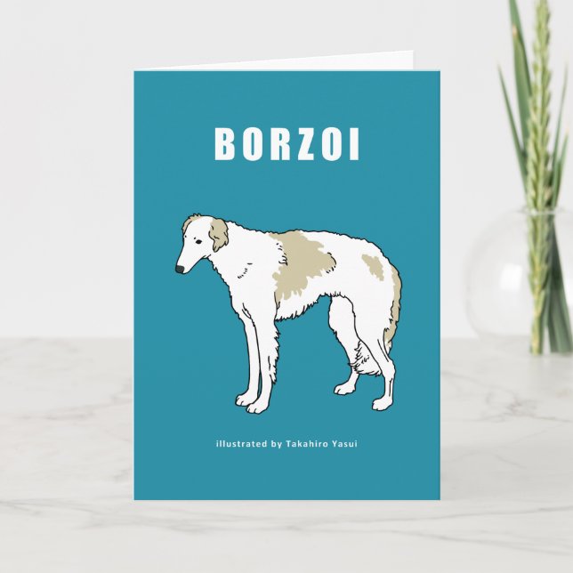 Carte Borzoi Greeting (Devant)