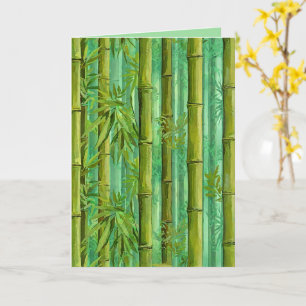 Carte Bosquet de bambou jungle Verts chauds et frais