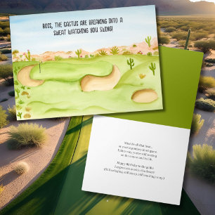 Carte Boss Birthday Desert Golf Course aquarelle