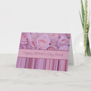 Carte Boss Pastel roses & rayures Fête des Mères