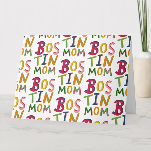 Carte Bostin Maman Pays Noir Anniversaire ou fête des mè (Devant)