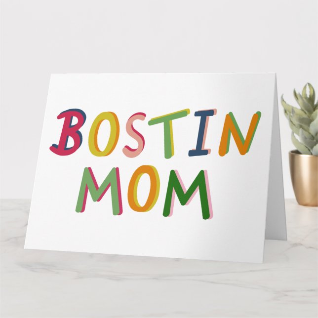 Carte Bostin Maman Pays Noir Anniversaire ou fête des mè (Petite plante)