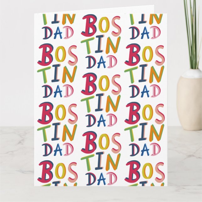 Carte Bostin Papa Black Pays Anniversaire ou Fête des pè (Devant)