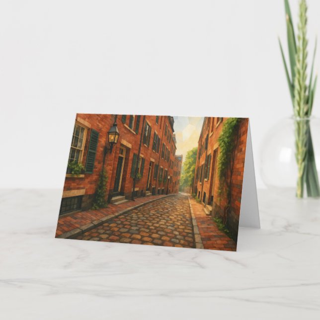Carte Boston Beacon Hill Watercolor Card (Devant)