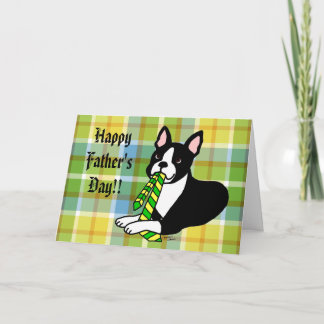 Carte Boston Terrier Daddy 1 Plaid
