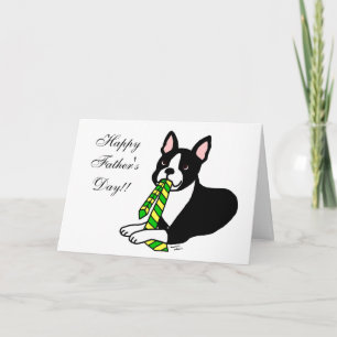 Carte Boston Terrier Daddy avec Cravate 1
