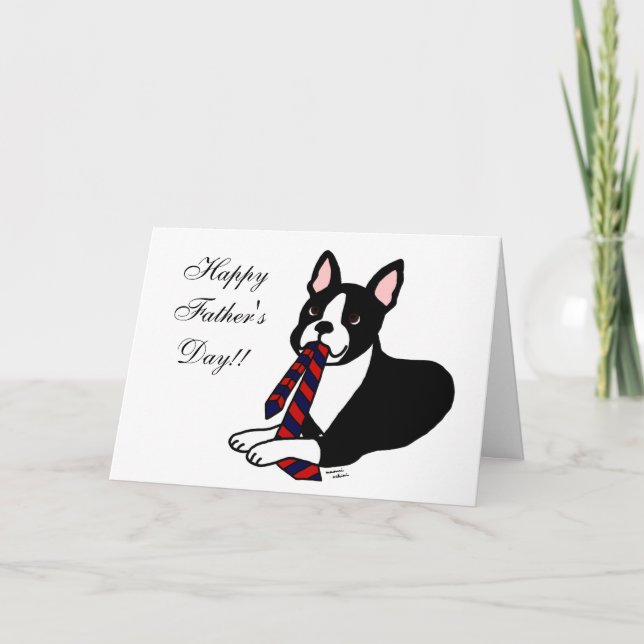 Carte Boston Terrier Daddy with Tie 2 (Devant)