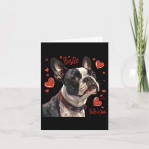 Carte Boston Terrier est mon Saint-Valentin Chien de com