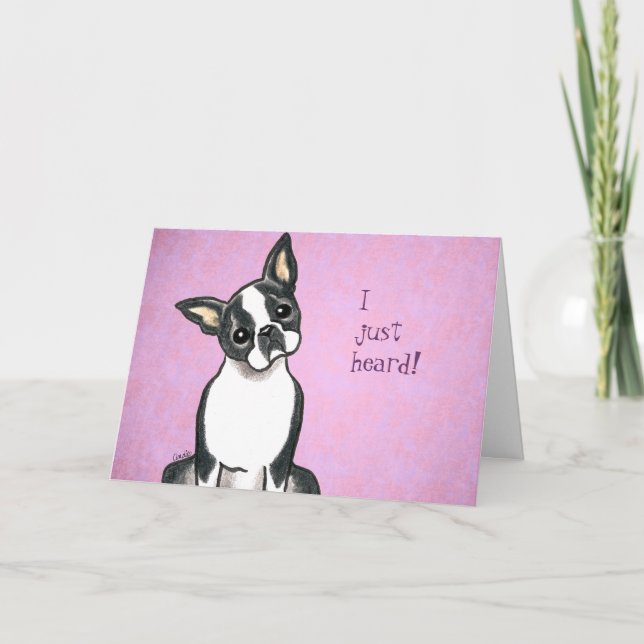 Carte Boston Terrier Félicitations Custom (Devant)