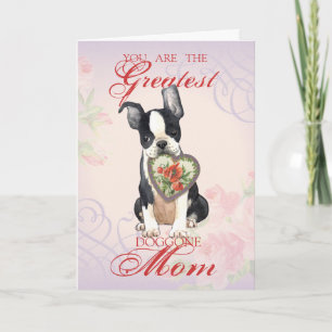 Carte Boston Terrier Heart Mom