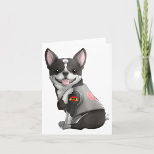 Carte Boston Terrier I Love Maman Tattoo Chien Chemise M