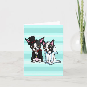 Carte Boston Terrier mariée et mariée