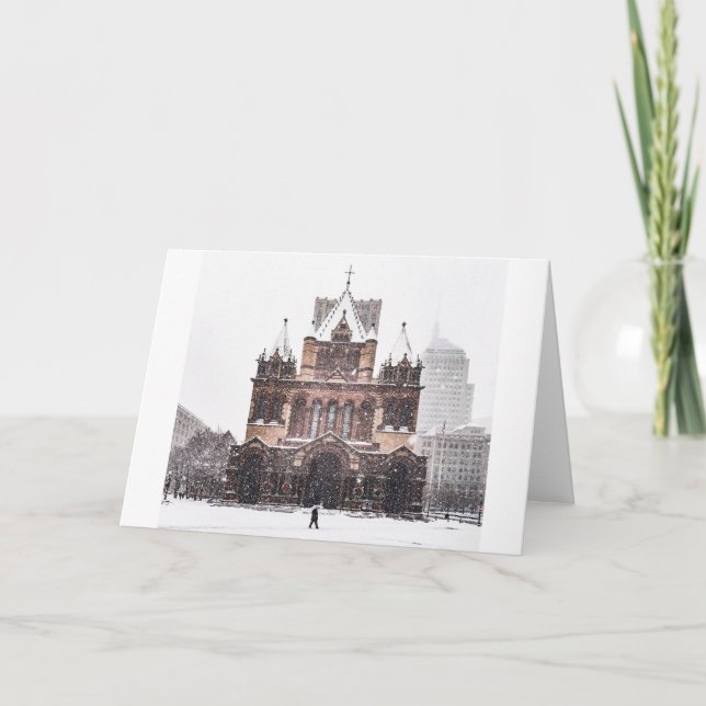 Carte Boston Trinity Church Snow greeting card (Devant)